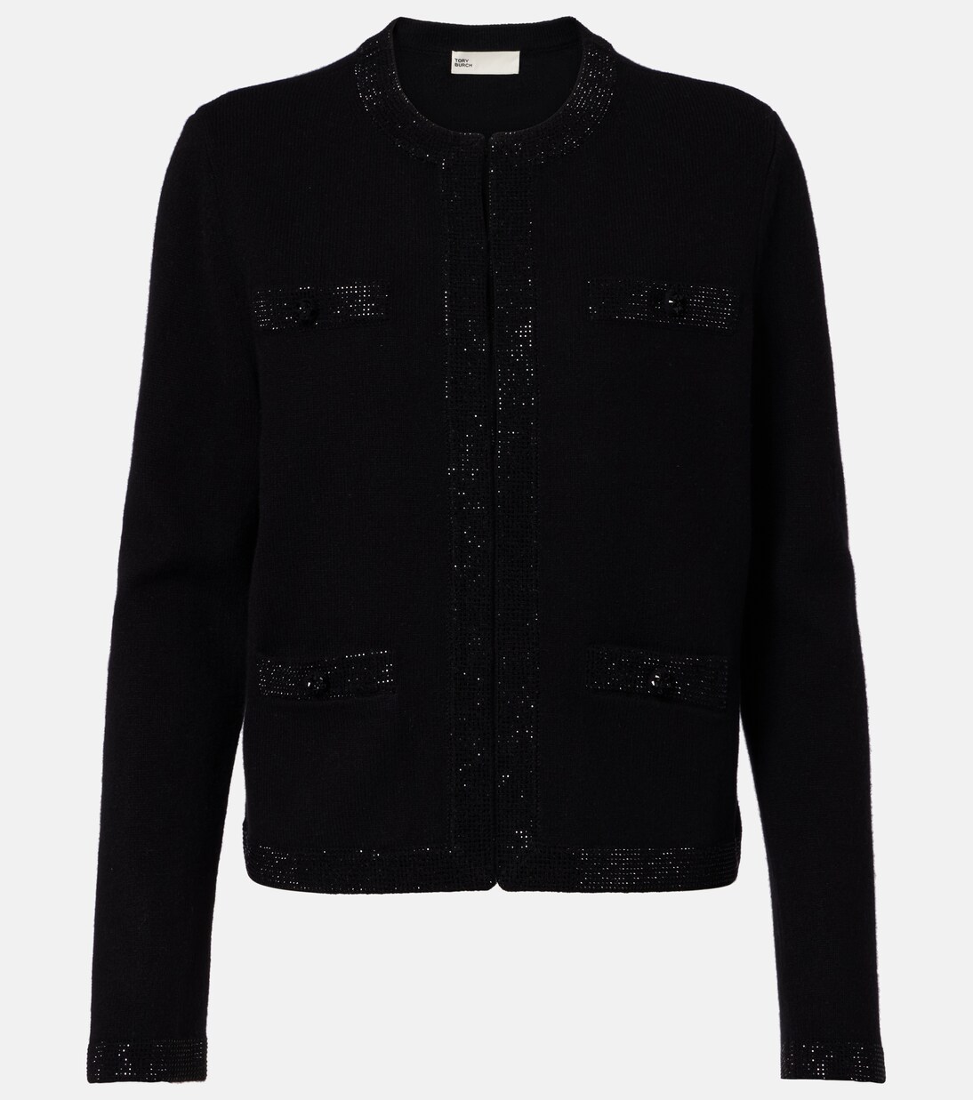 Embellished wool-blend cardigan | Tory Burch