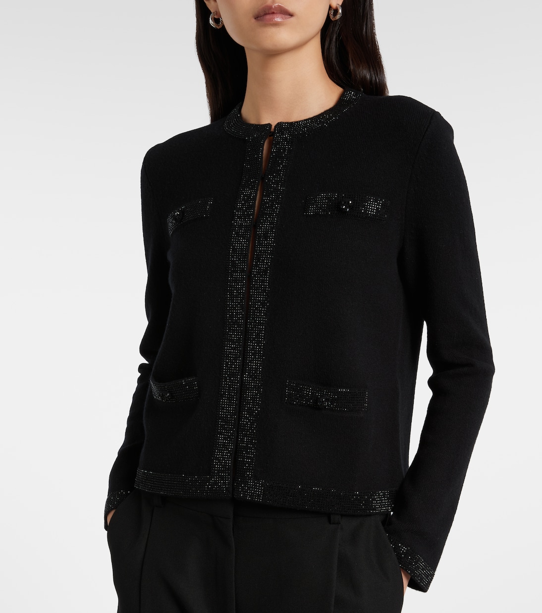 Embellished wool-blend cardigan | Tory Burch