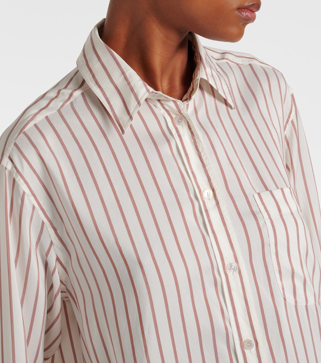 Gavina striped silk shirt | The Row