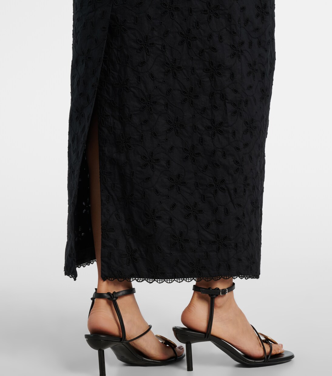 Salma embroidered cotton maxi skirt | Posse