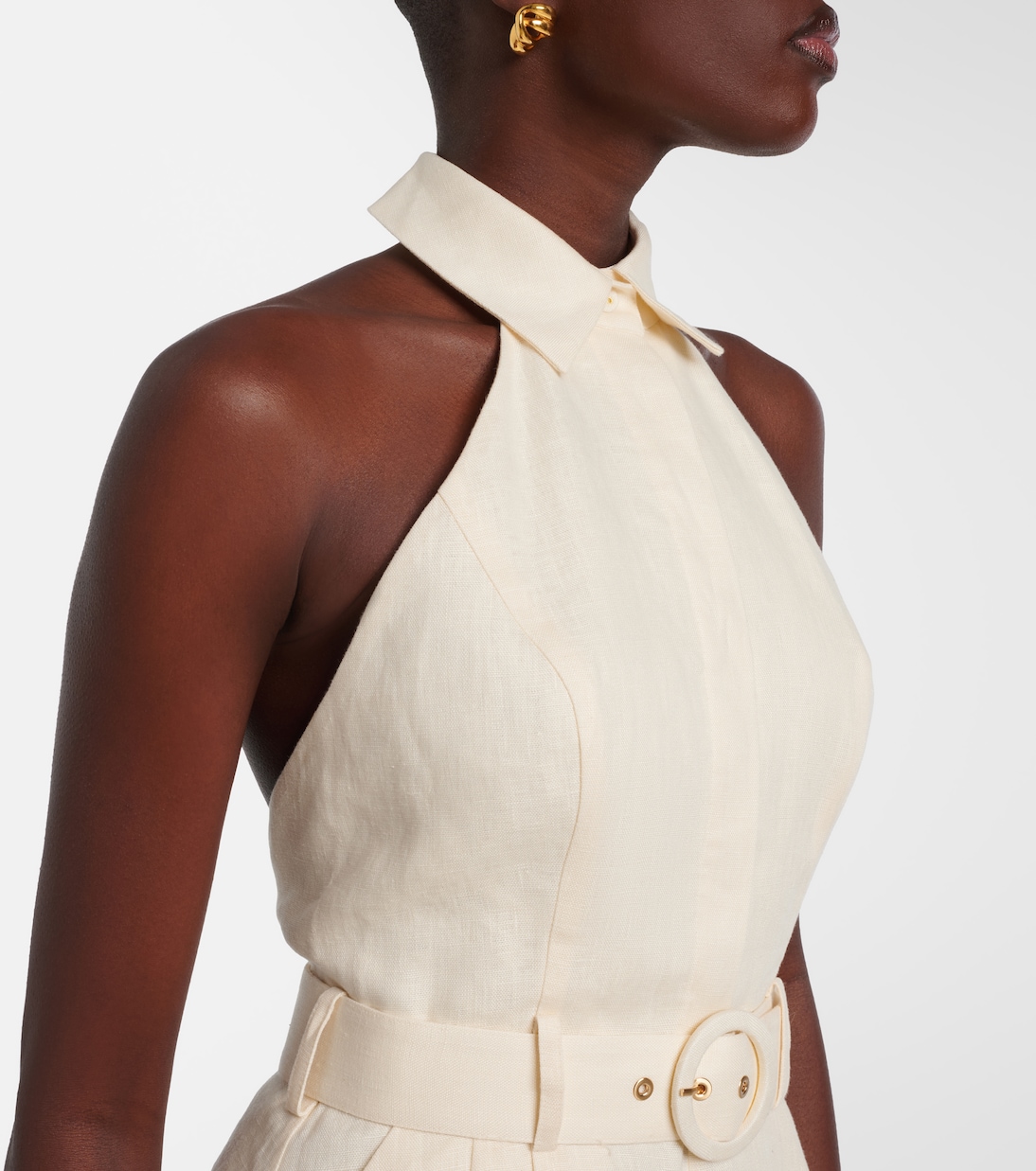 Awaken halterneck linen romper | Zimmermann