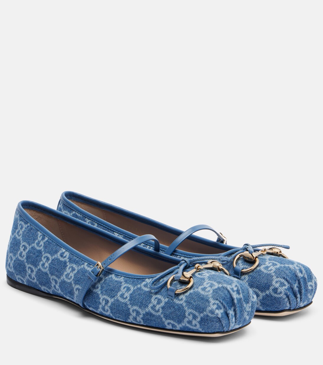 Gucci Horsebit GG denim ballet flats | Gucci