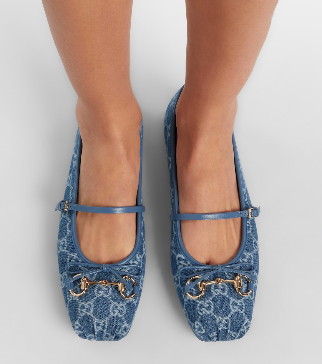 Gucci Horsebit GG denim ballet flats | Gucci
