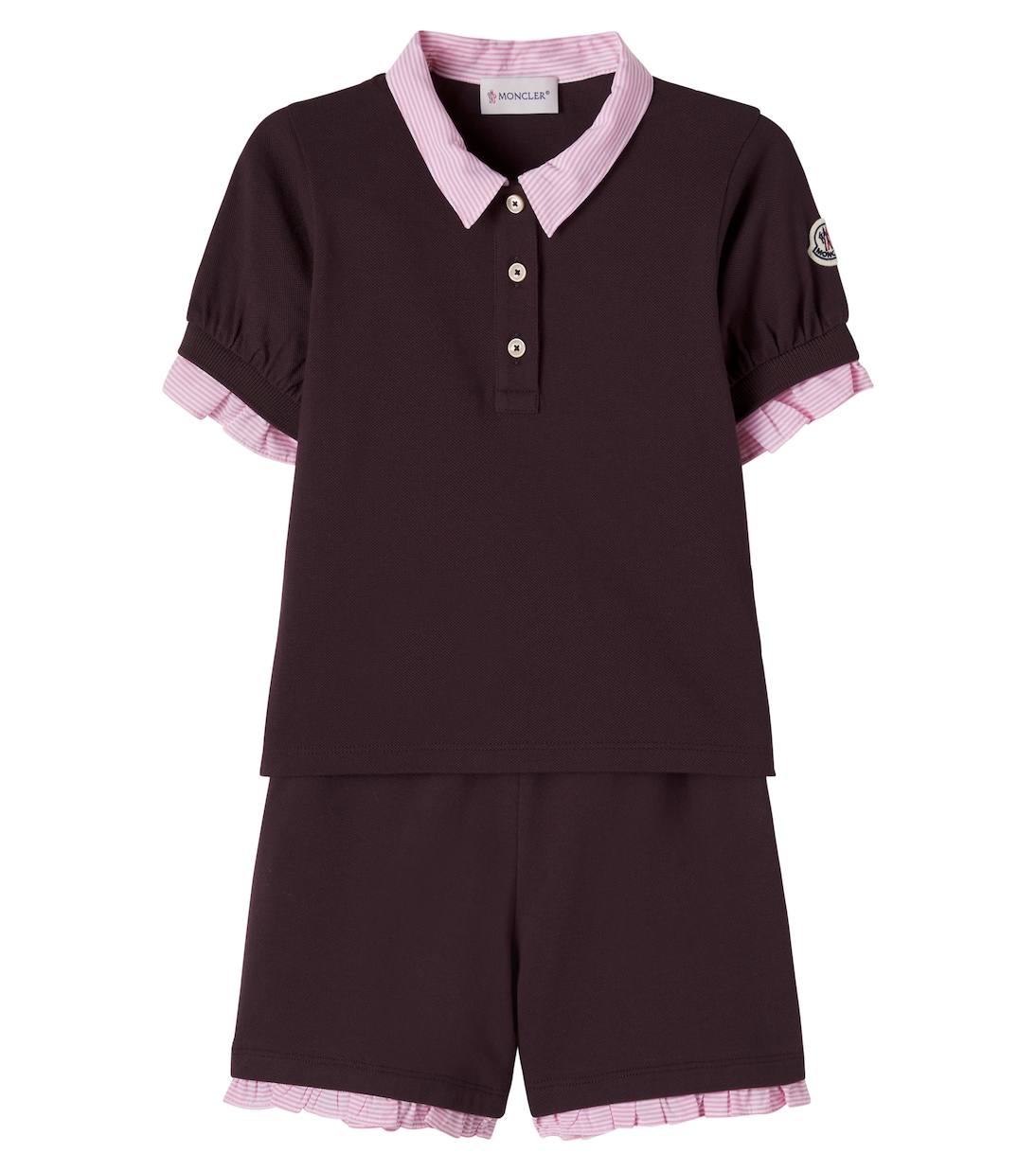 Cotton polo shirt and shorts set | Moncler Enfant