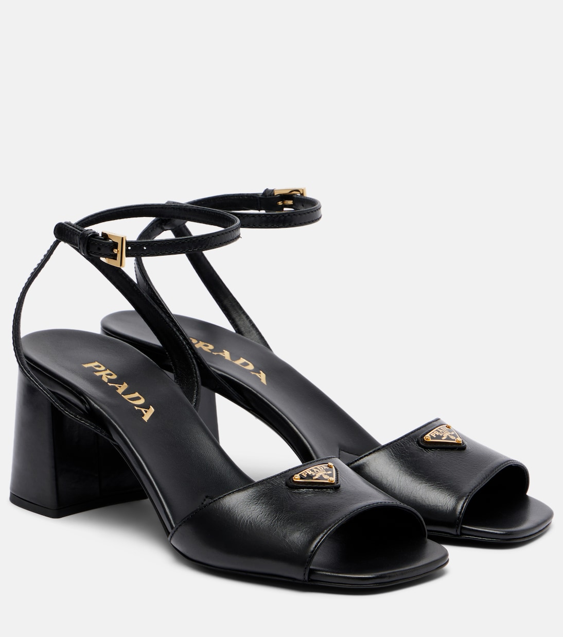 Leather slingback sandals | Prada