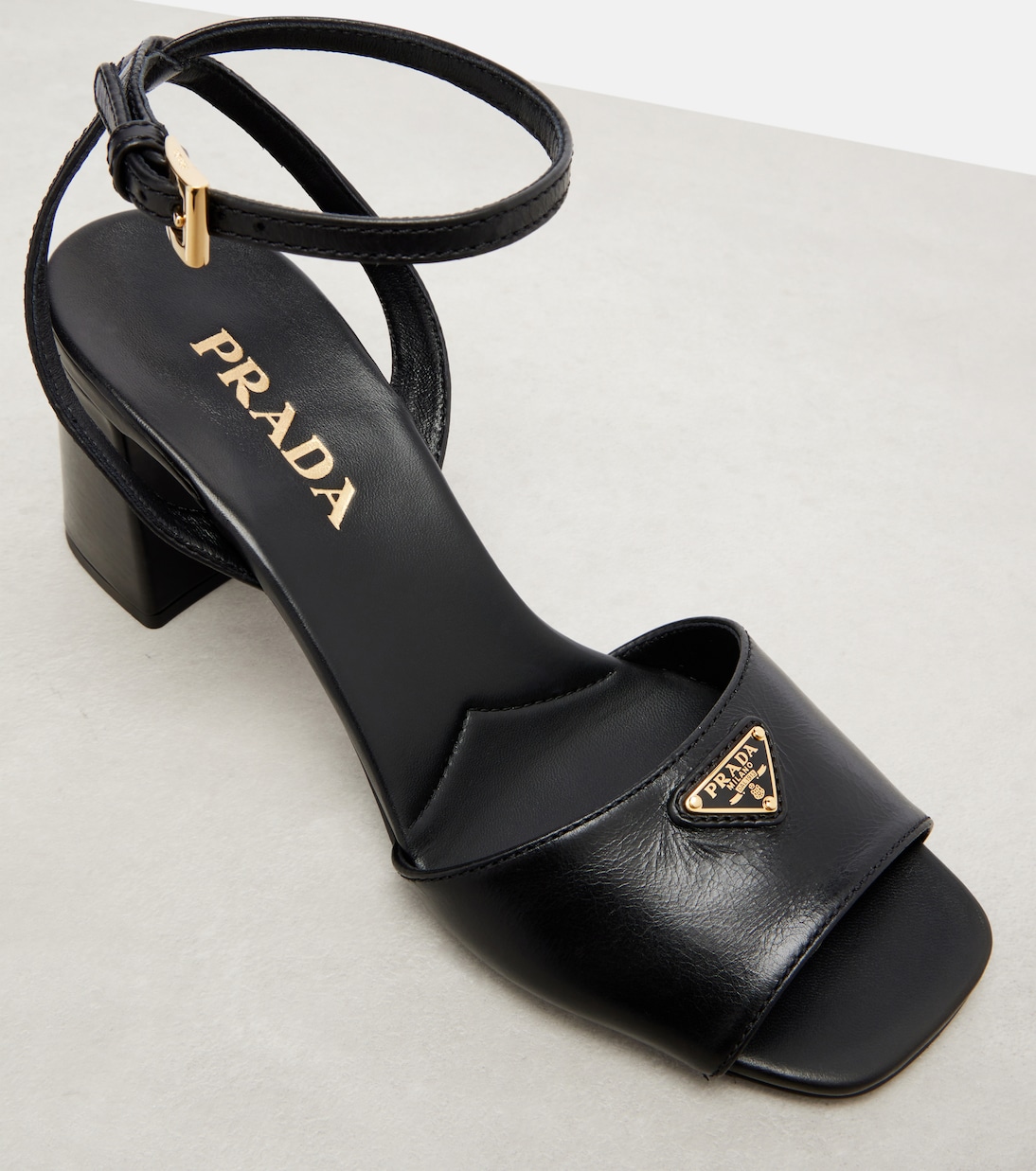 Leather slingback sandals | Prada