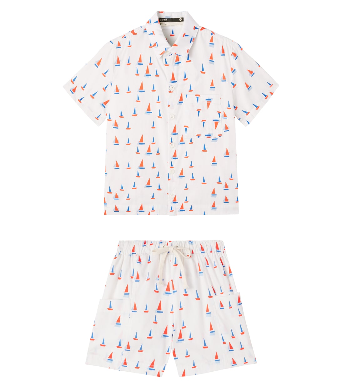 Printed cotton shirt and shorts set | Fábula