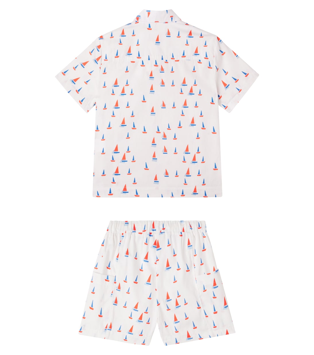 Printed cotton shirt and shorts set | Fábula