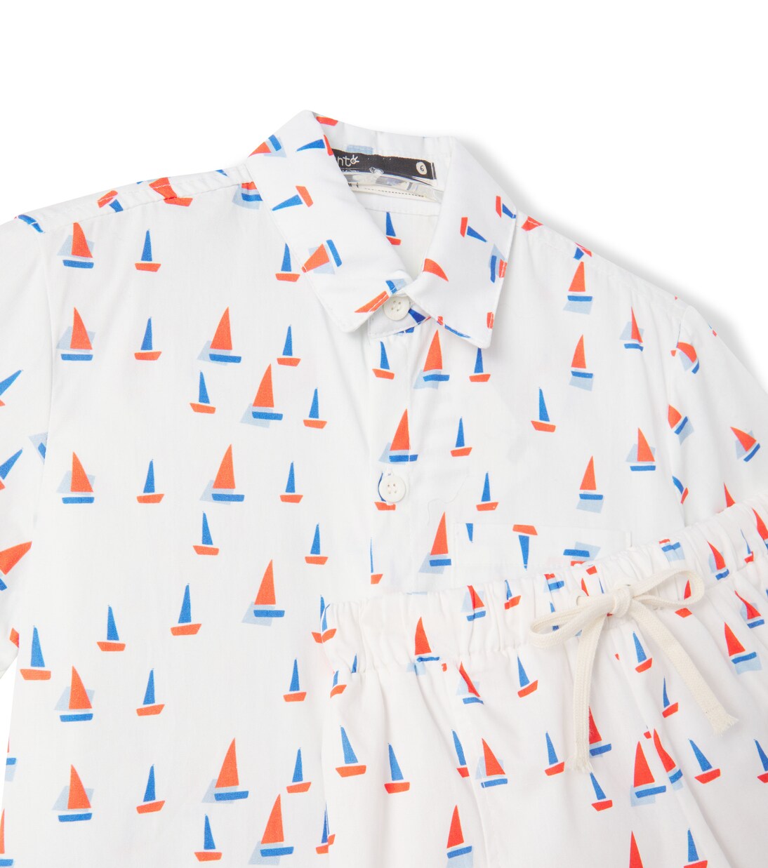 Printed cotton shirt and shorts set | Fábula