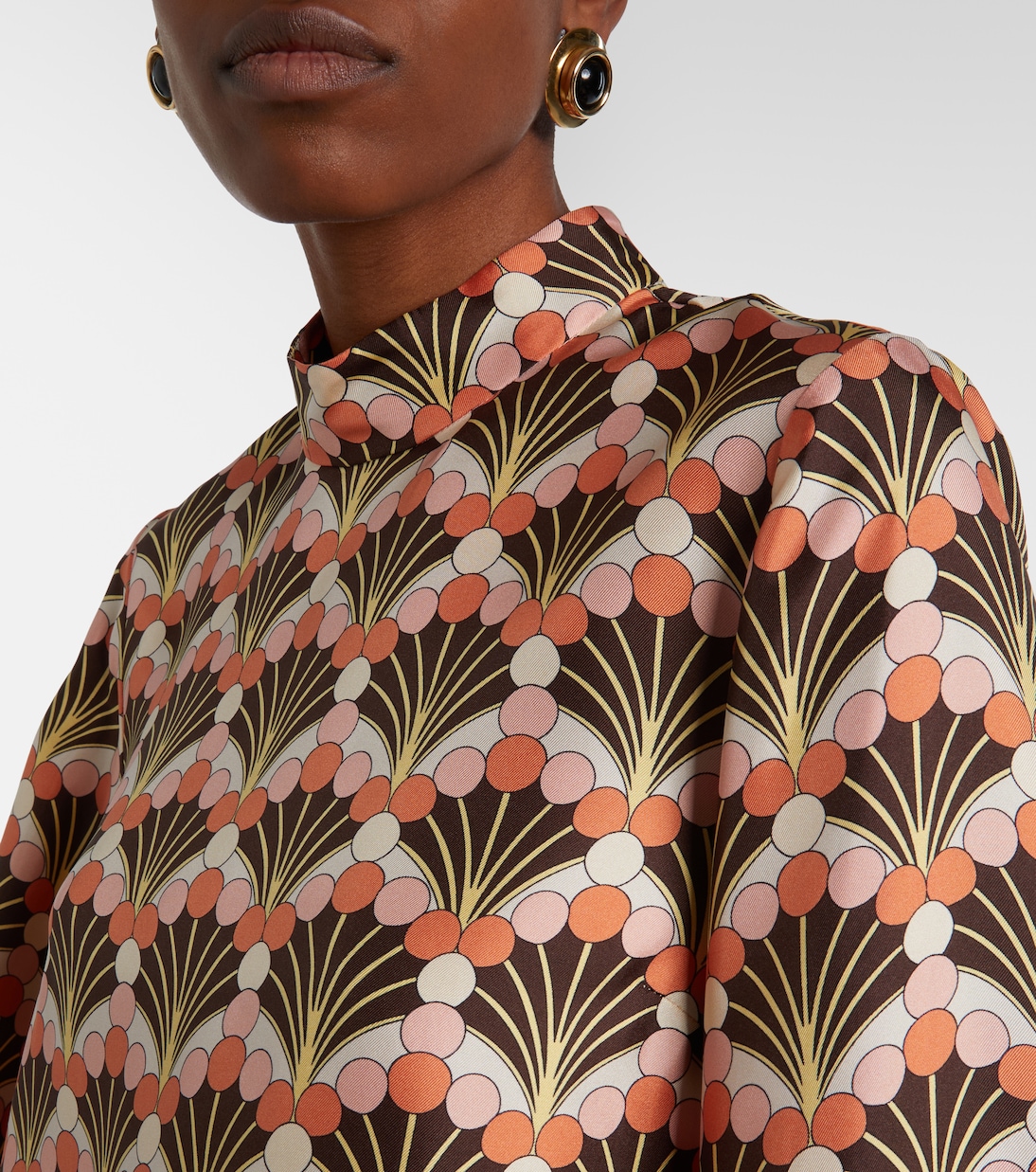 Make An Exit feather-trimmed silk twill top | La DoubleJ