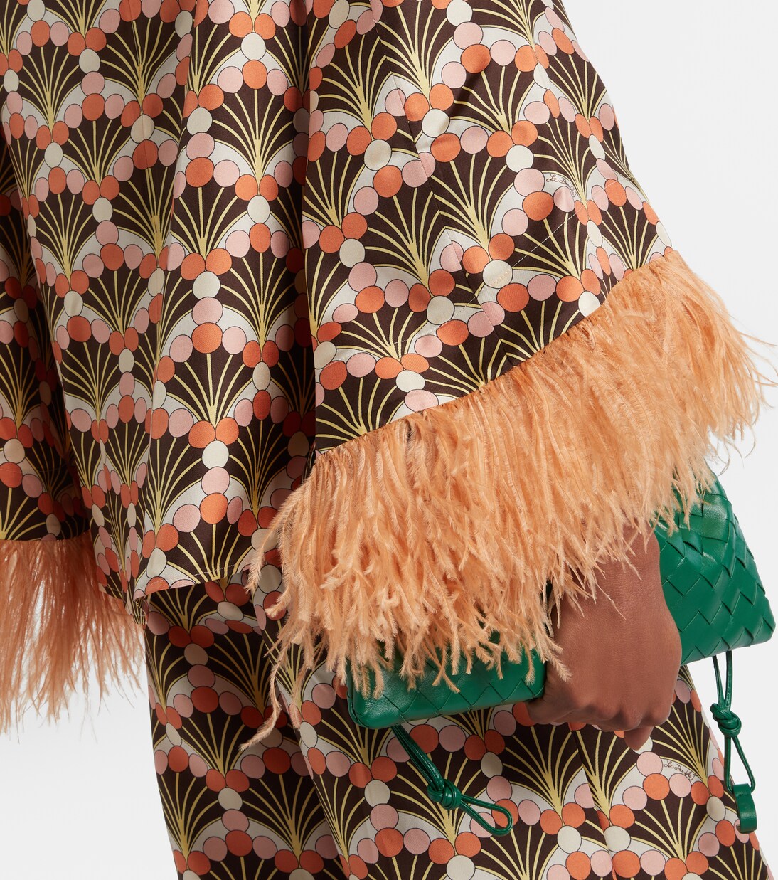 Make An Exit feather-trimmed silk twill top | La DoubleJ