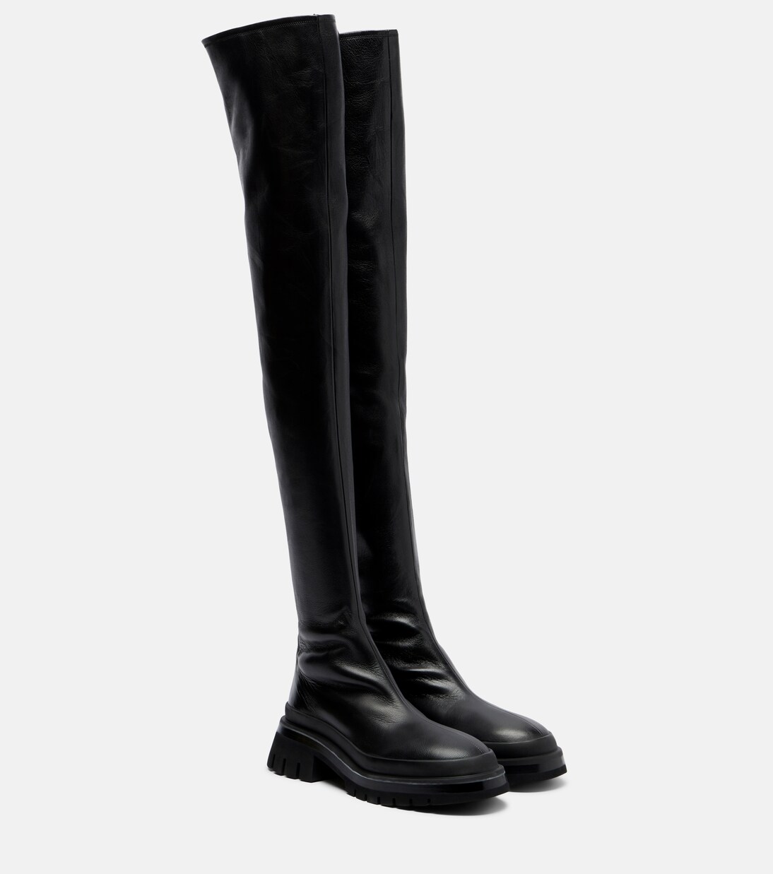 Fallon leather over-the-knee boots | Khaite