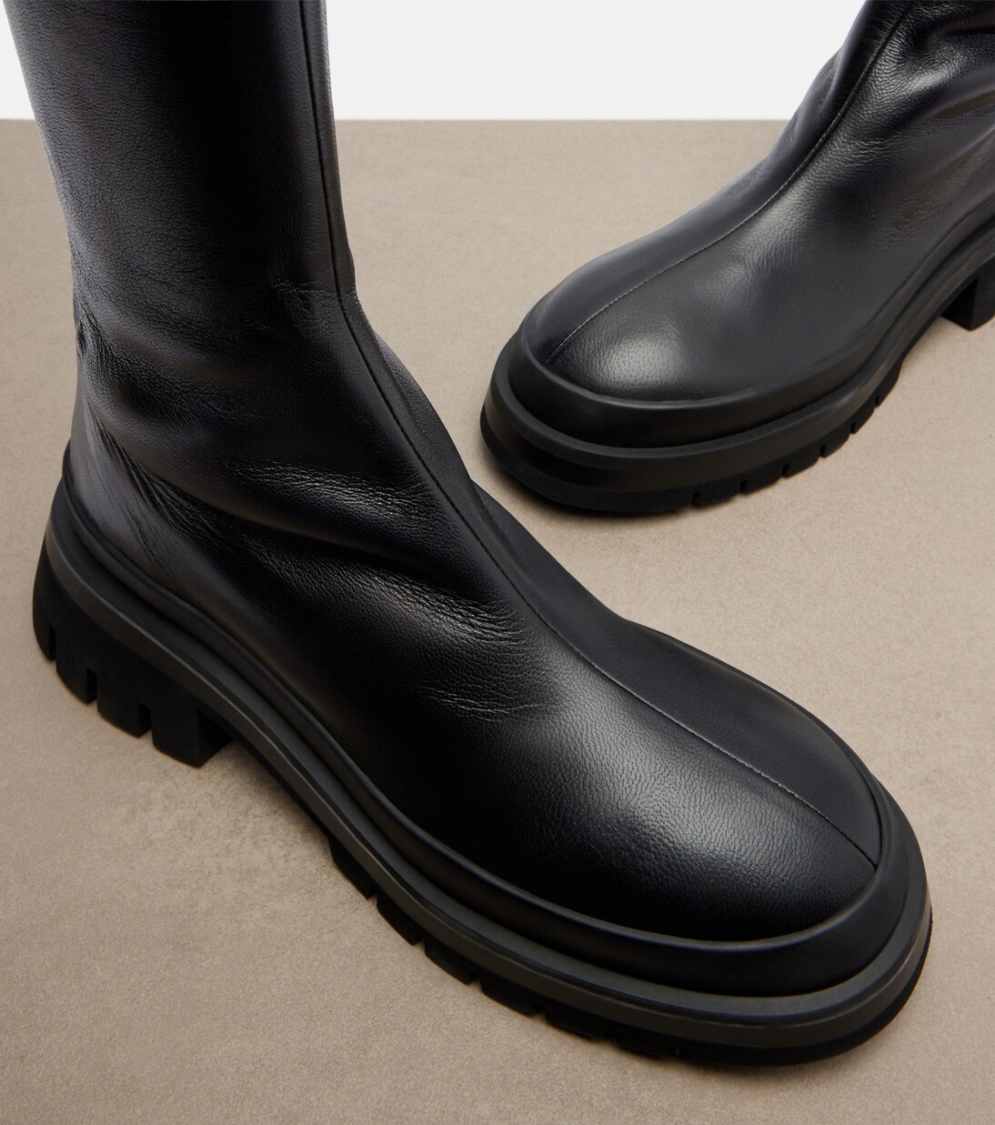 Fallon leather over-the-knee boots | Khaite