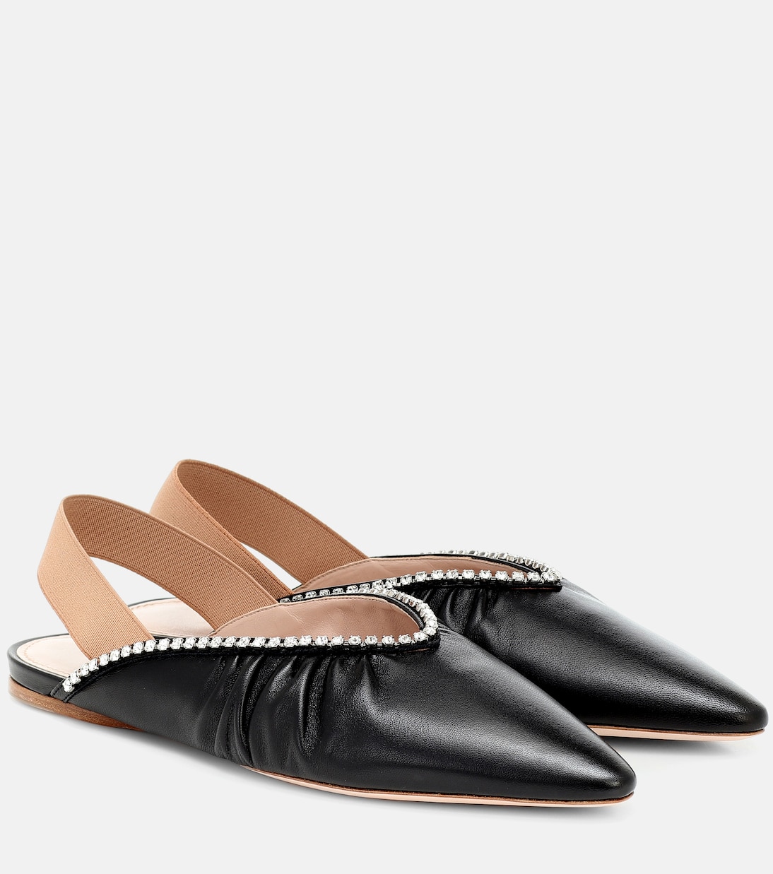 Slippers in nappa con cristalli | Miu Miu