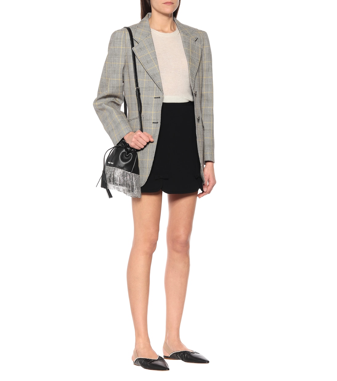 Slippers in nappa con cristalli | Miu Miu