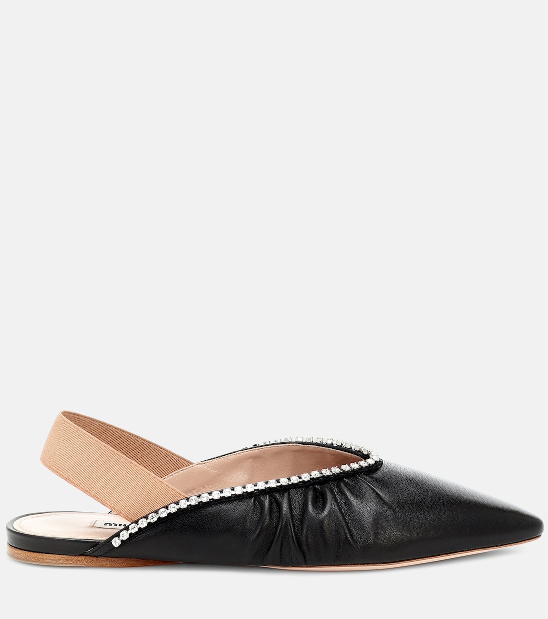 Slippers in nappa con cristalli | Miu Miu