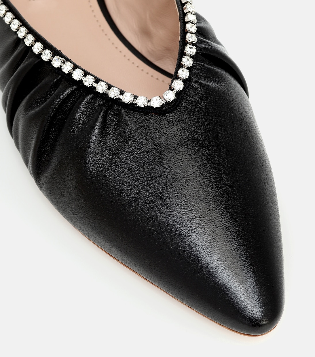 Slippers in nappa con cristalli | Miu Miu