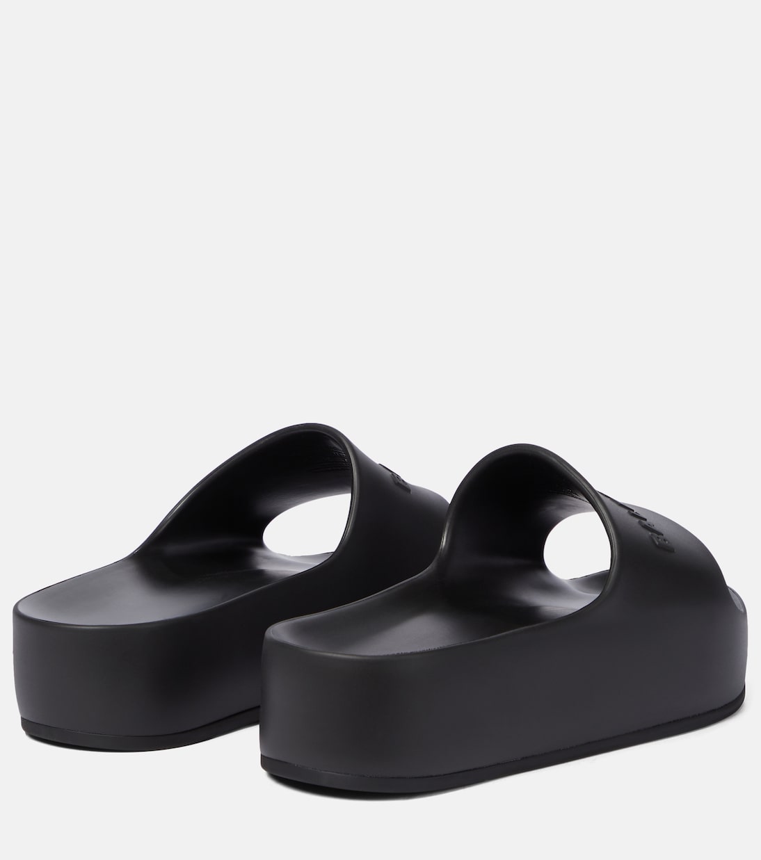 Mules à plateforme en caoutchouc à logo | Balenciaga
