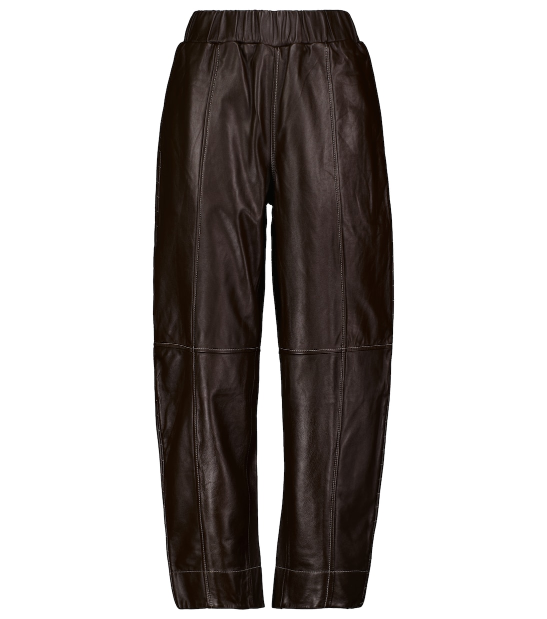 Mid-rise wide-leg leather pants | Ganni