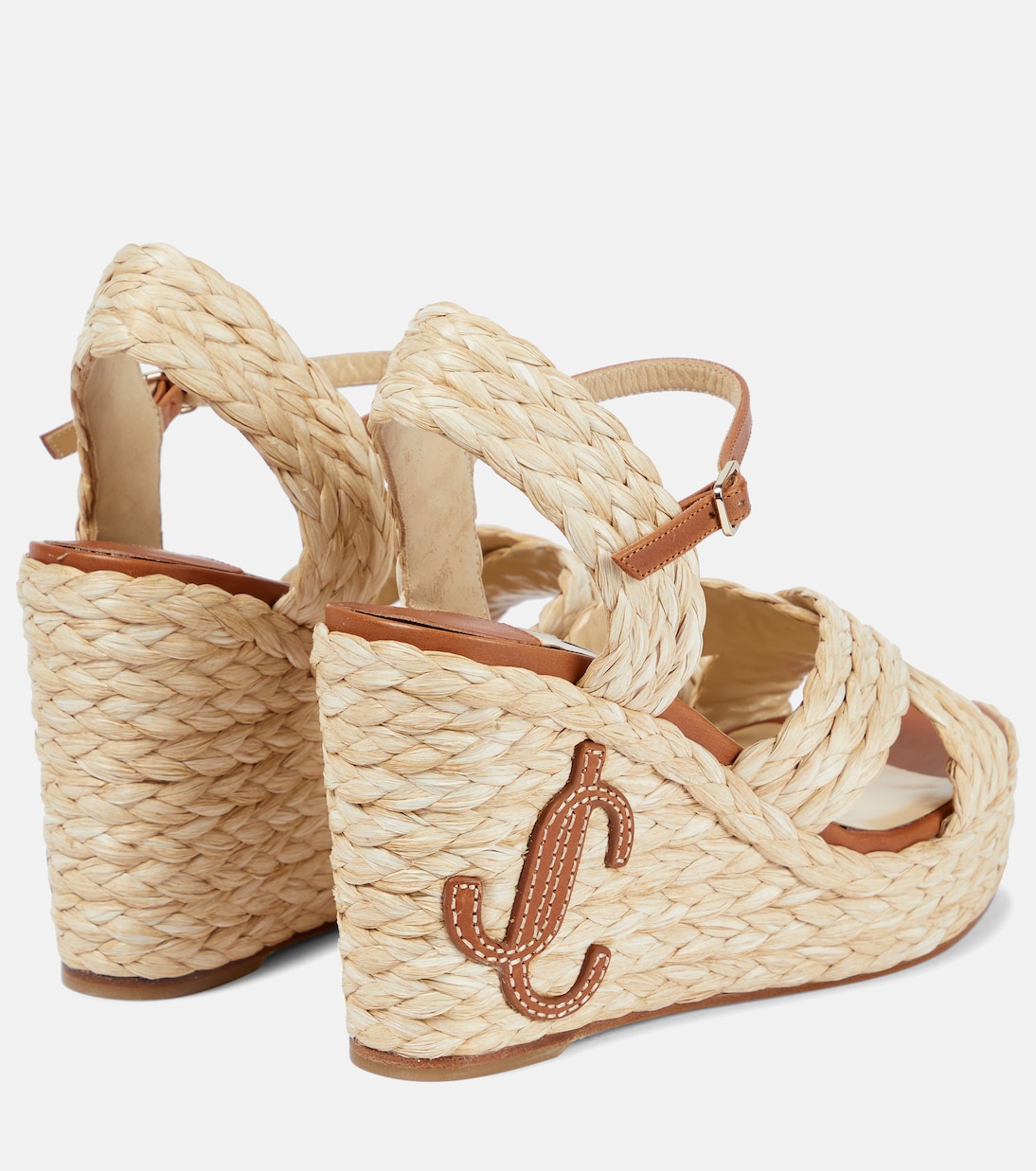 Dellena 100 raffia wedge sandals | Jimmy Choo
