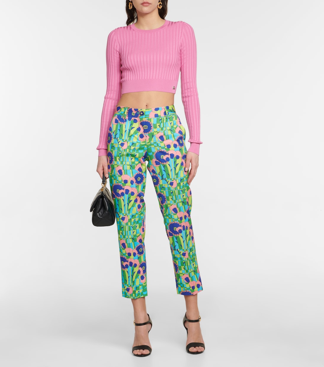 Pull raccourci DG en soie | Dolce&Gabbana
