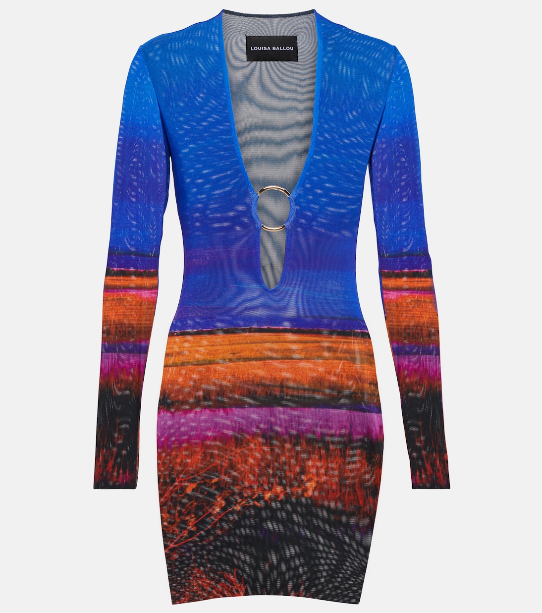 Helios printed mesh minidress | Louisa Ballou