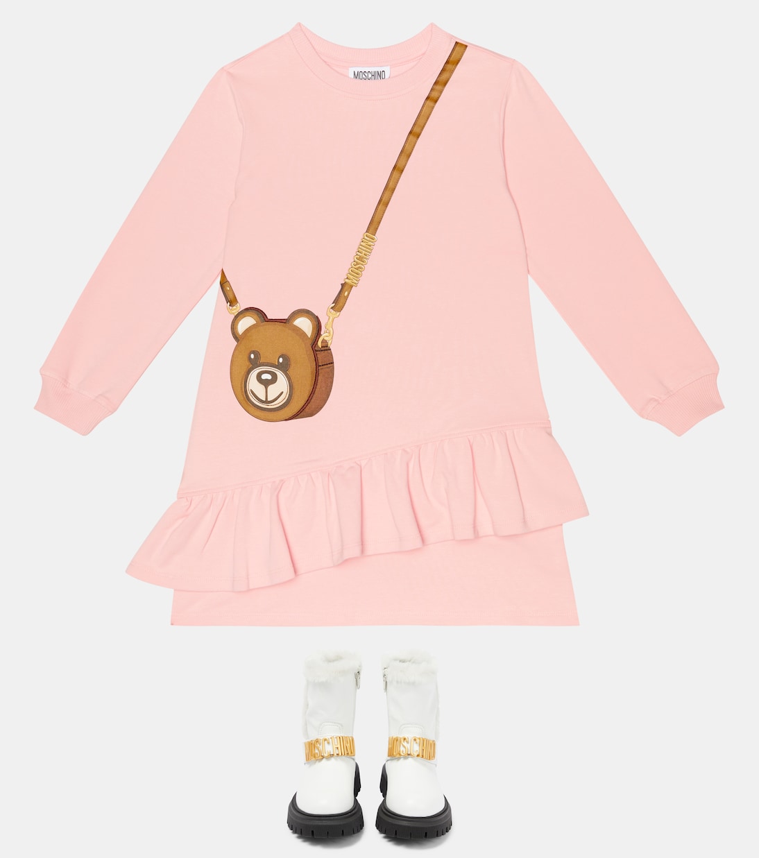 Stivaletti in pelle con logo | Moschino Kids