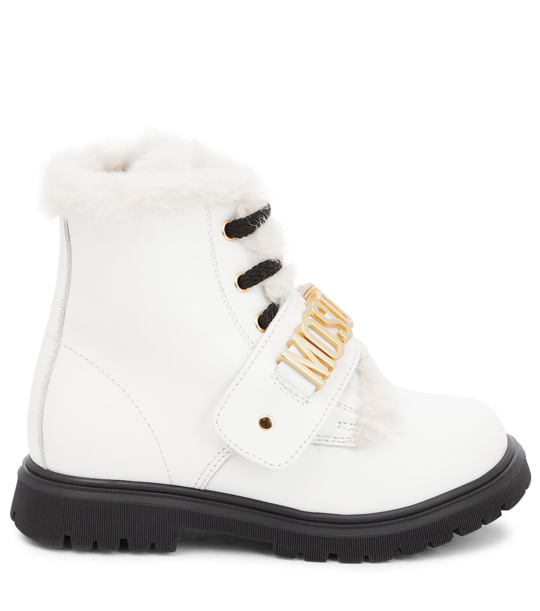 Stivaletti in pelle con logo | Moschino Kids