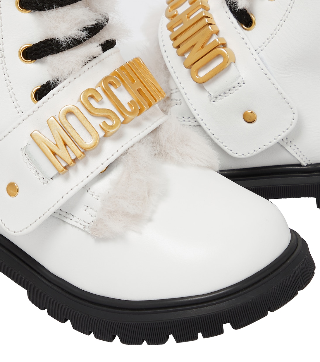 Stivaletti in pelle con logo | Moschino Kids