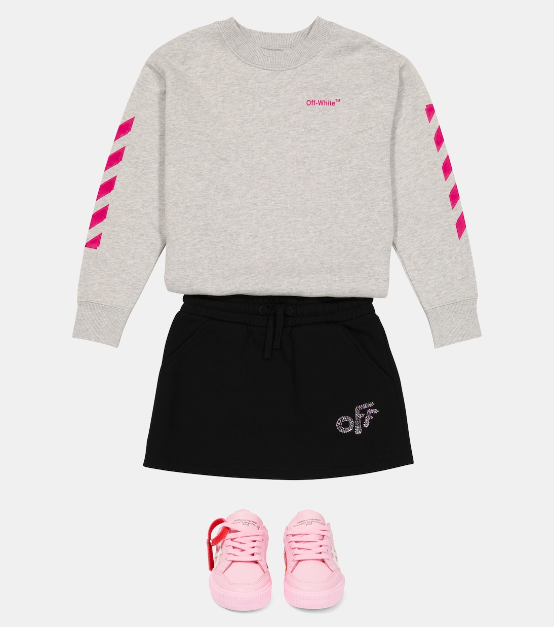 Embellished cotton jersey skirt | Off-White Kids
