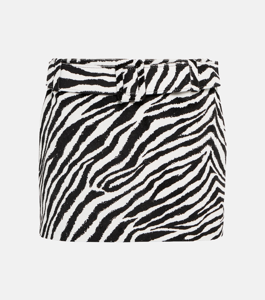 Mini-jupe en coton à imprimé zébré | Alessandra Rich