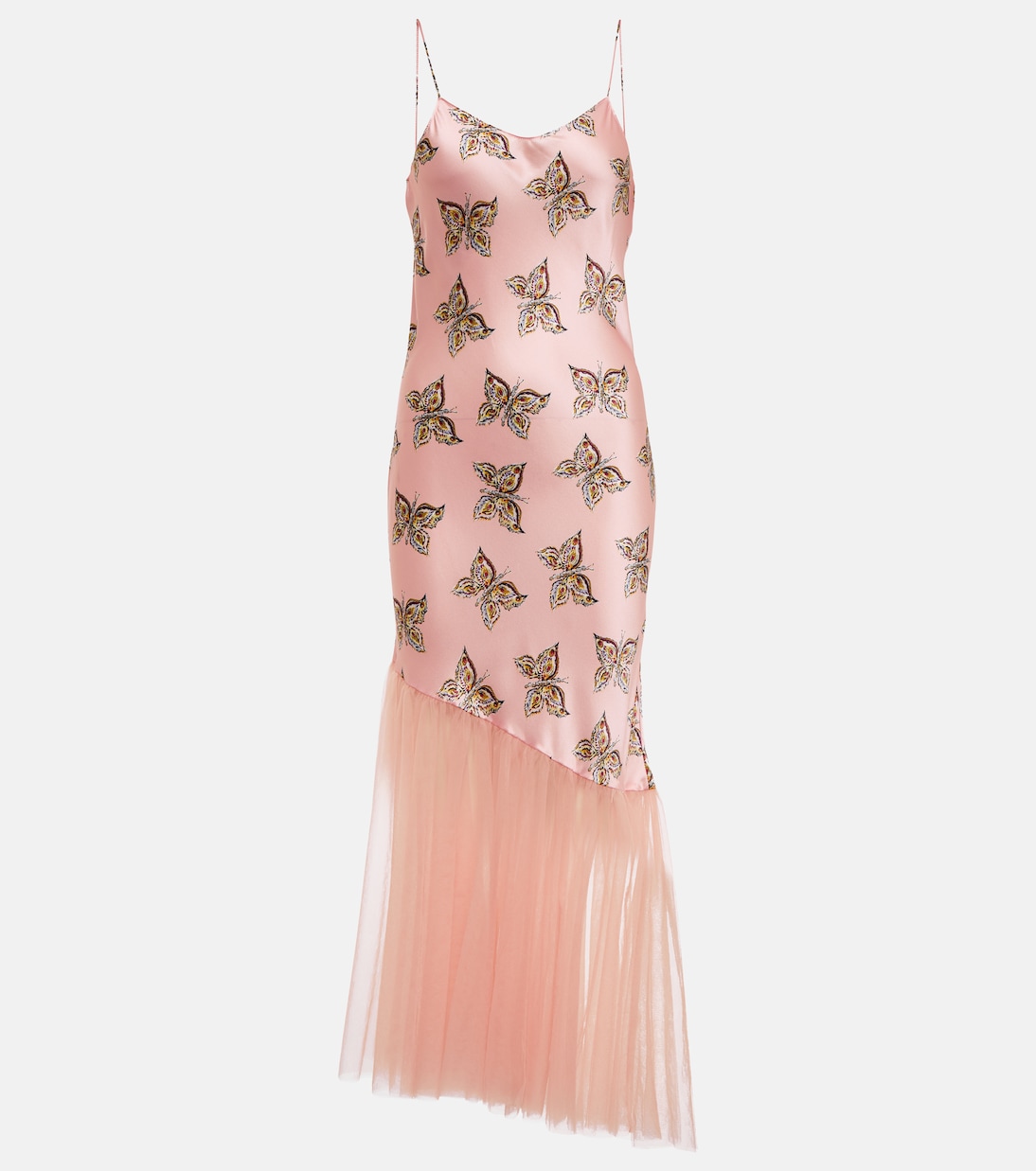 Kleid aus Seidensatin und Tüll | Rodarte