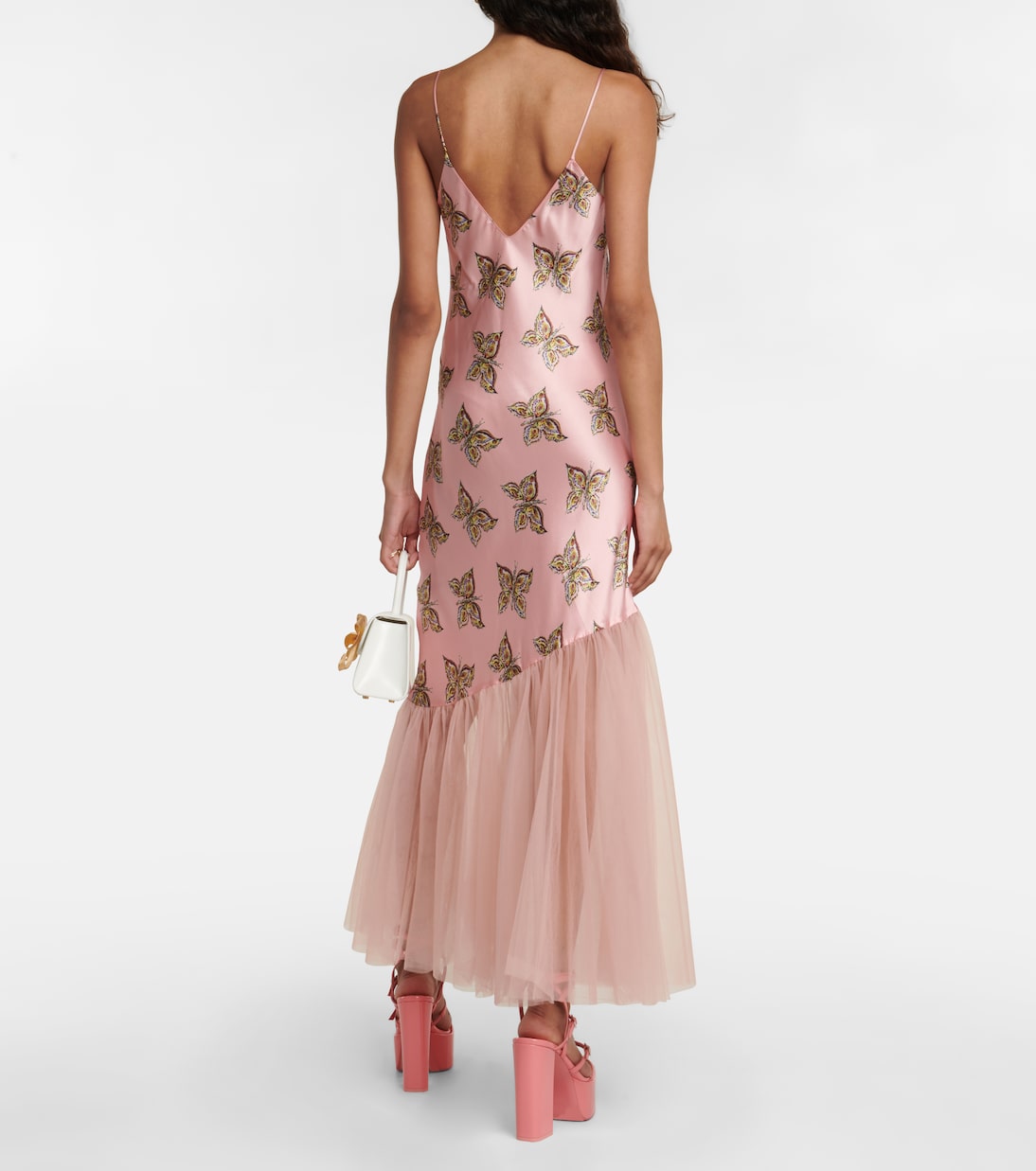 Kleid aus Seidensatin und Tüll | Rodarte