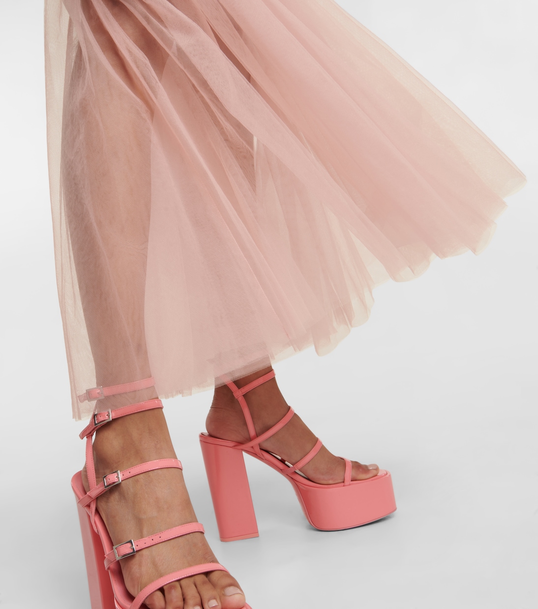 Kleid aus Seidensatin und Tüll | Rodarte
