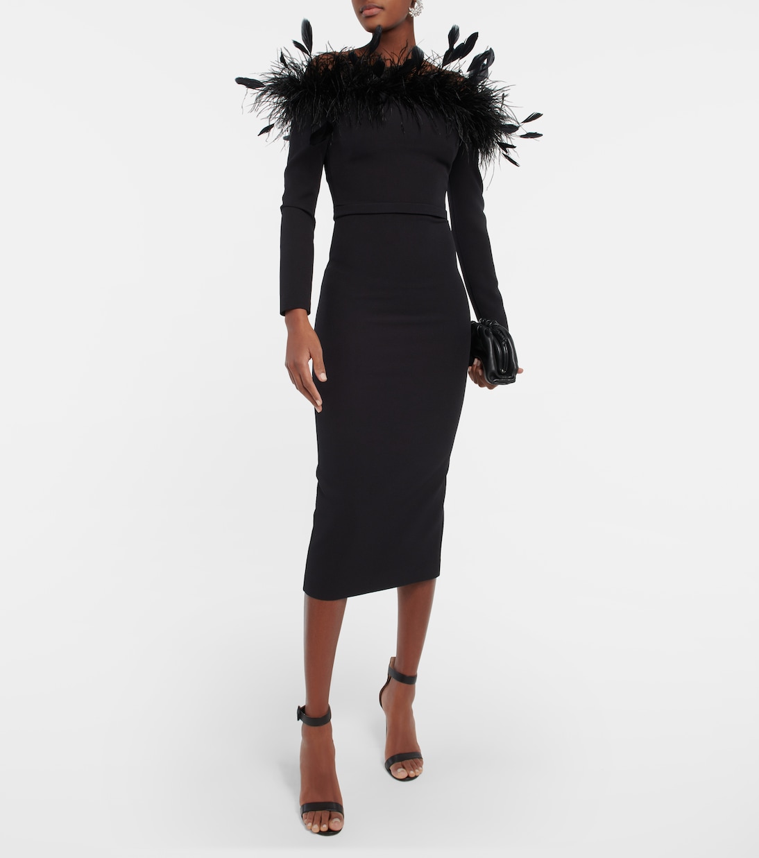 Midikleid mit Federn | Safiyaa