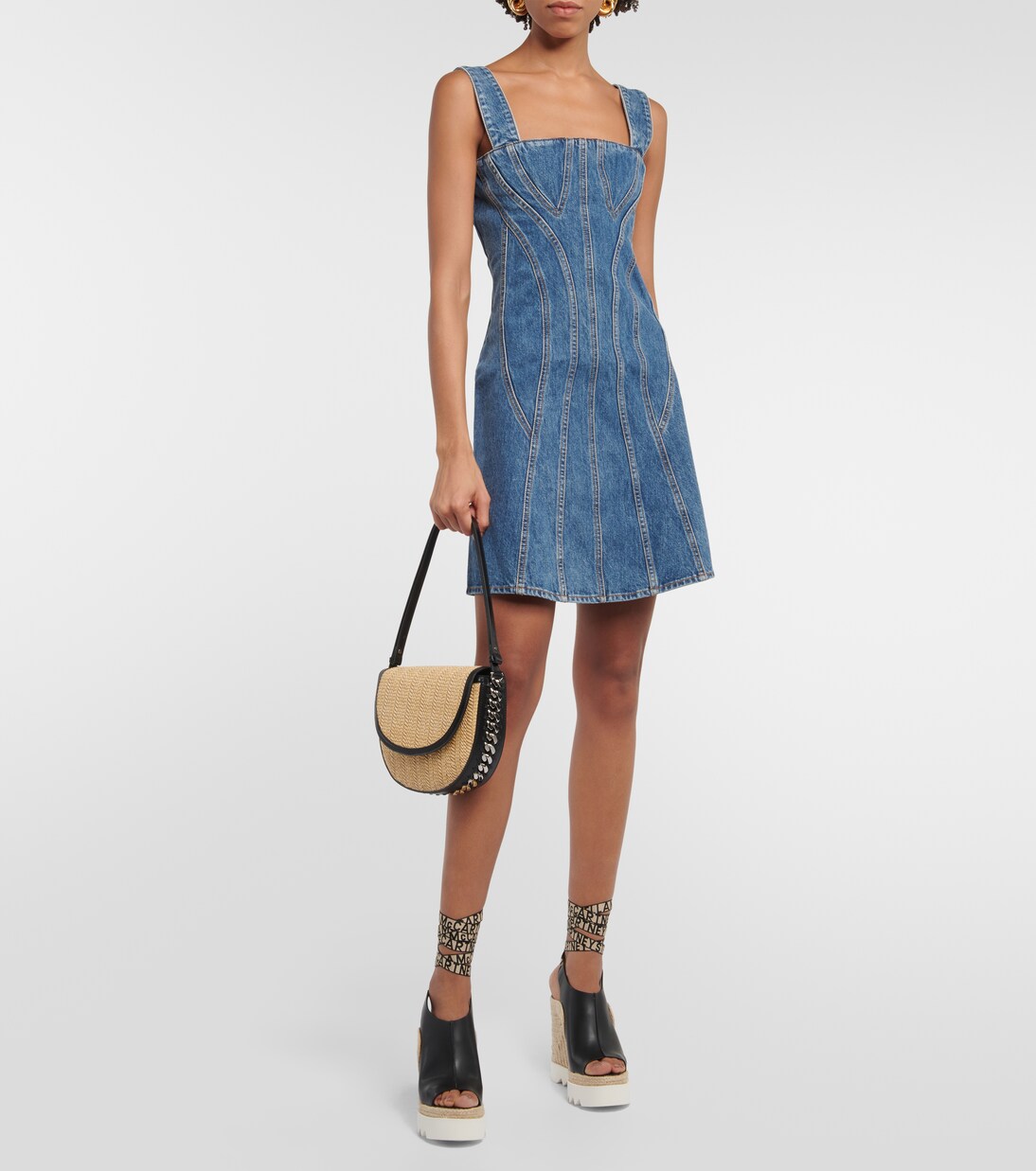 Sac Frayme Medium en raphia | Stella McCartney