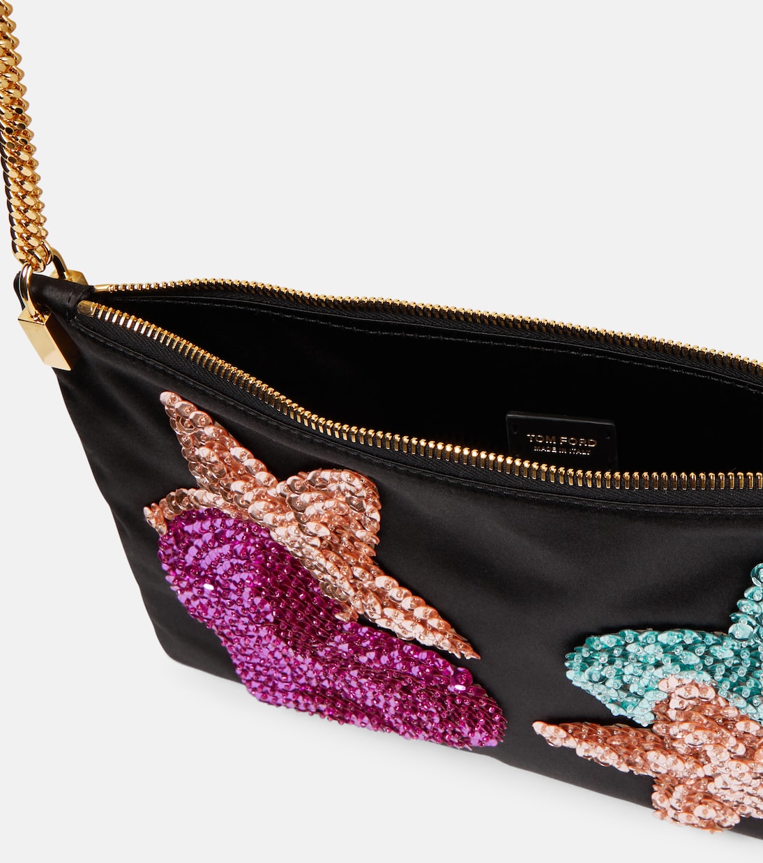 Borsa a tracolla in raso con paillettes | Tom Ford