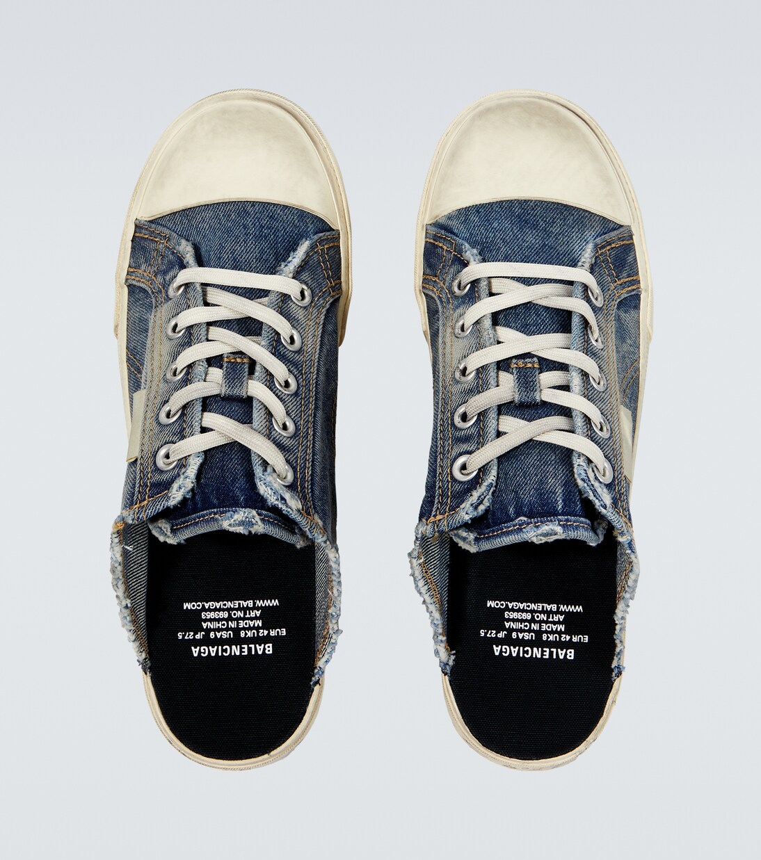Paris denim slippers in blue Balenciaga Mytheresa