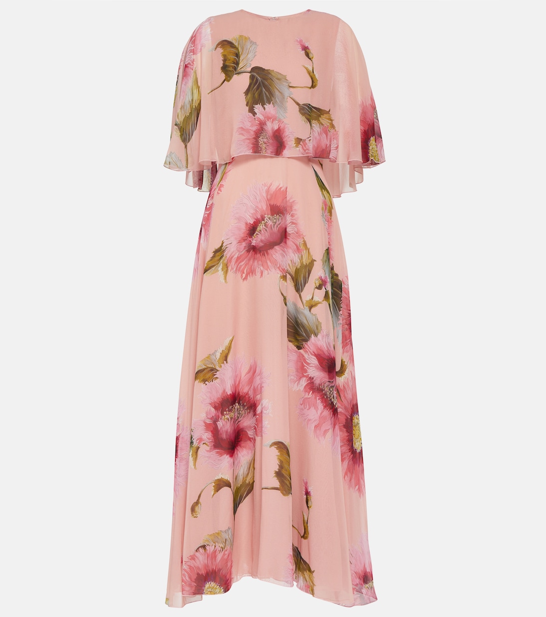 Caped floral silk georgette gown | Giambattista Valli