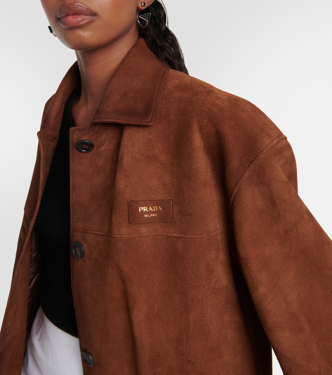 Oversized suede jacket  | Prada