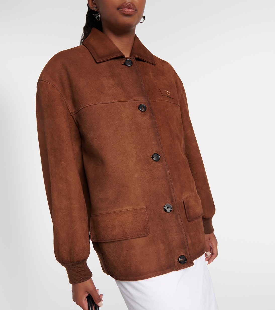Oversized suede jacket  | Prada