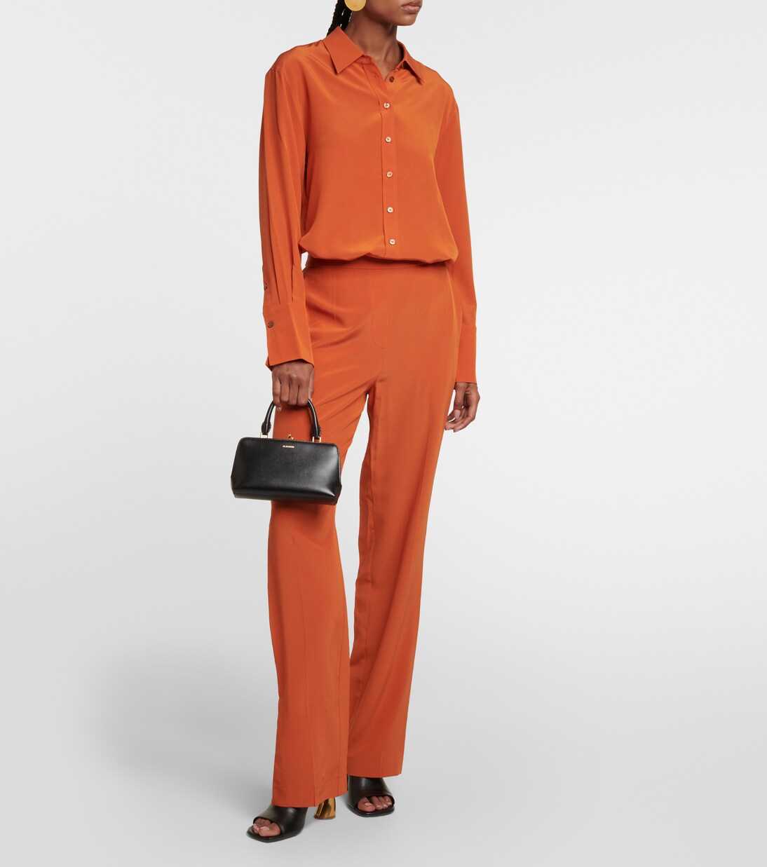 Pantalon droit Tova en crêpe de soie | Joseph