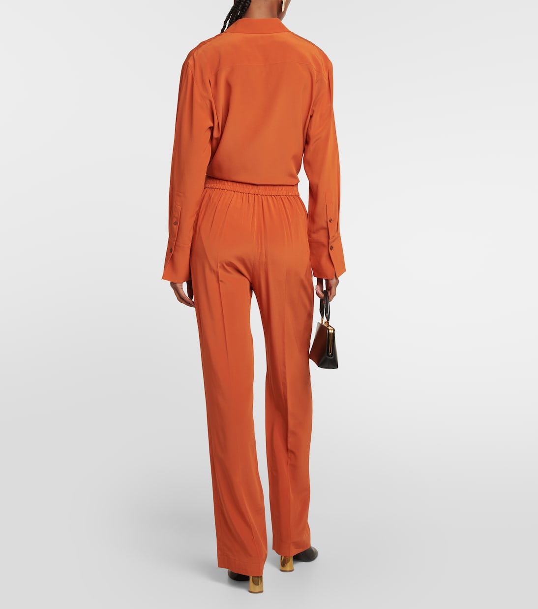 Pantalon droit Tova en crêpe de soie | Joseph