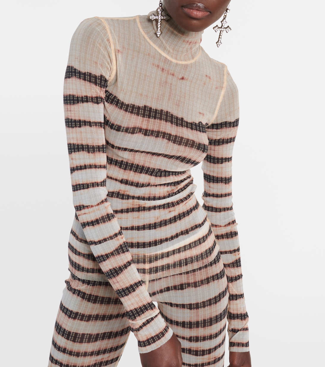 x KNWLS striped turtleneck top | Jean Paul Gaultier
