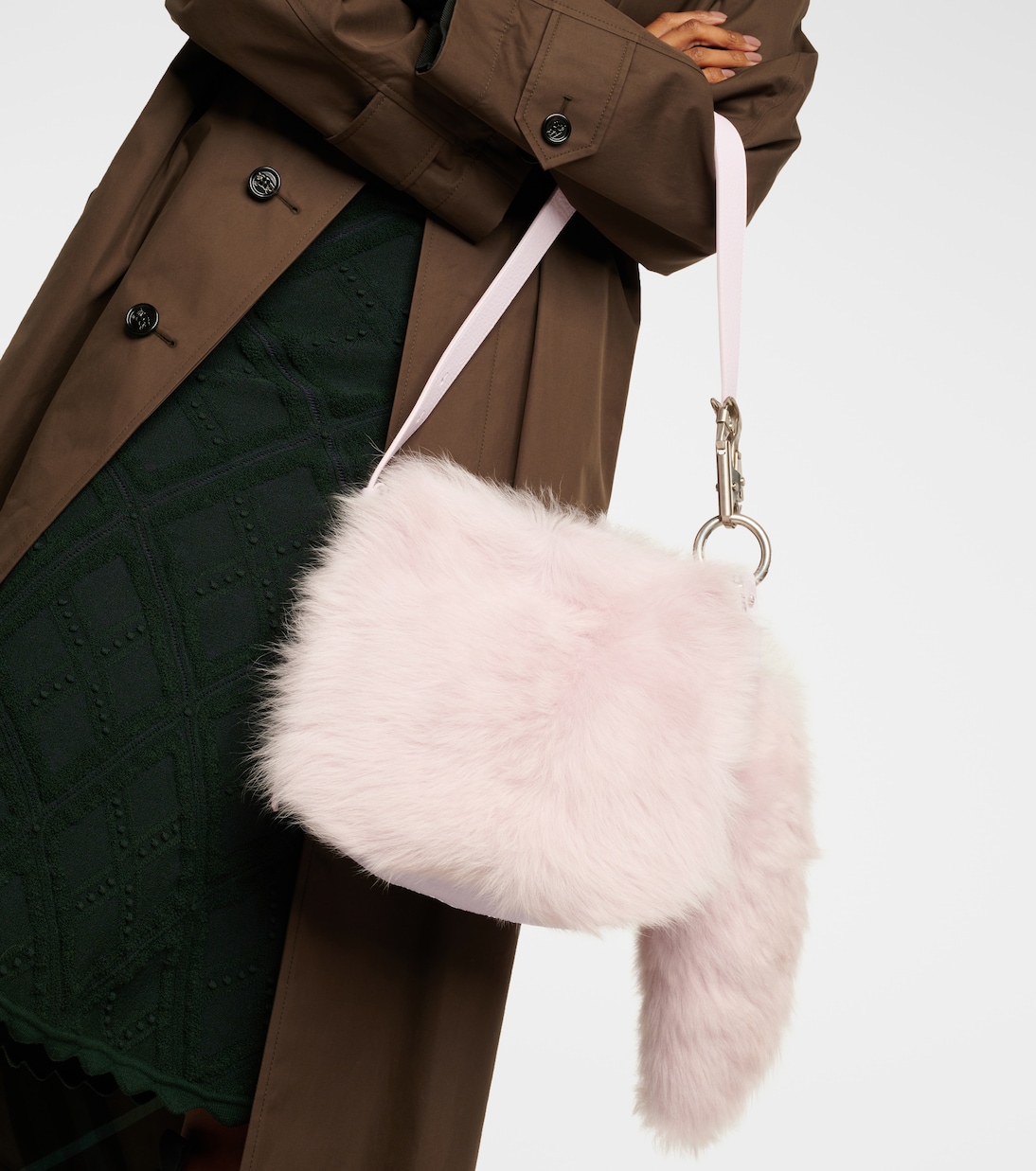 Borsa Knight Small in pelle e shearling  | Burberry