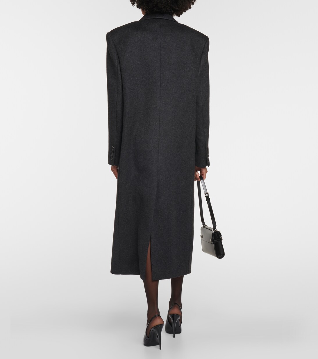 Oversize Mantel aus Schurwolle in Grau Saint Laurent Mytheresa