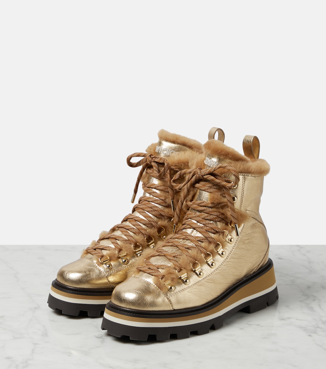 Chike shearling-lined leather ankle boots | Jimmy Choo