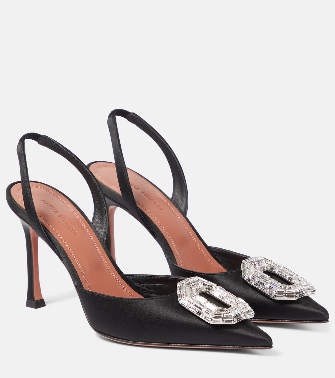 Camelia 90 satin slingback pumps | Amina Muaddi