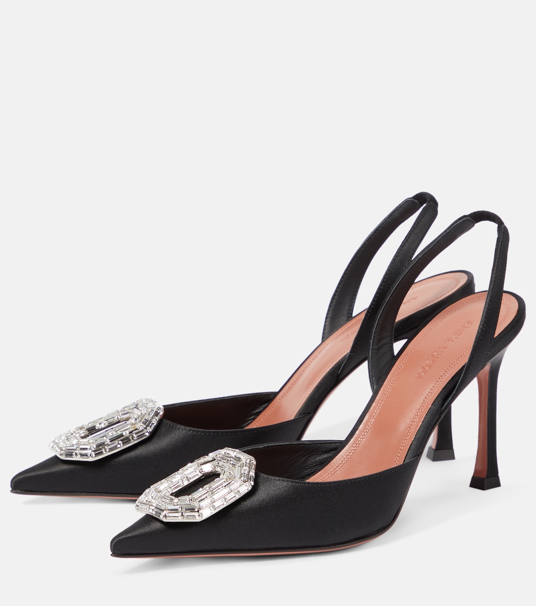 Camelia 90 satin slingback pumps | Amina Muaddi