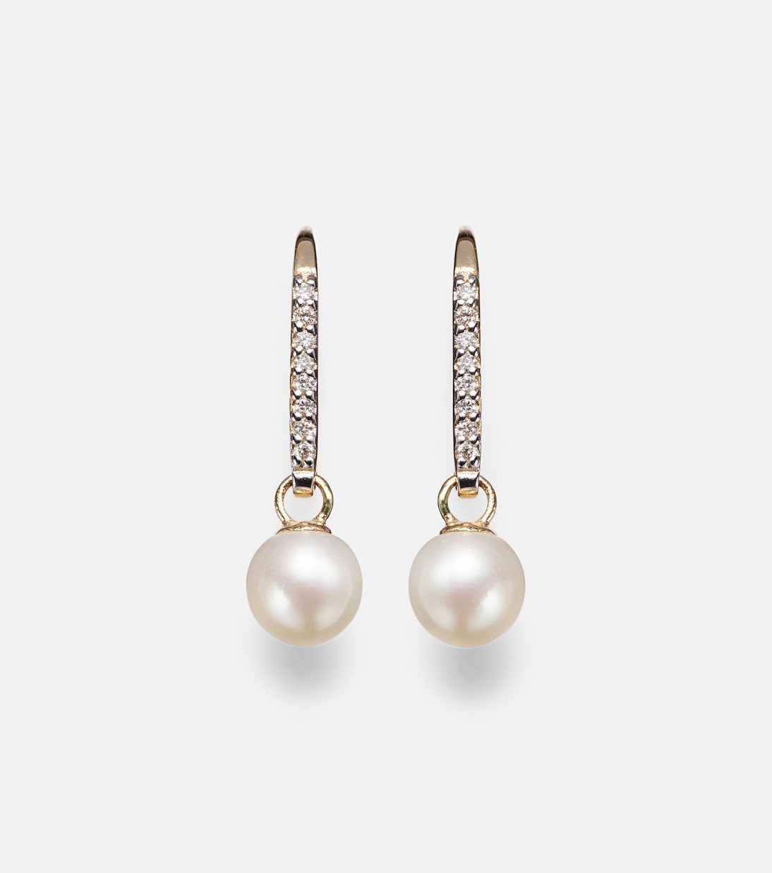 Orecchini pendenti in oro 14kt MATEO con diamanti e perle, gioielli eleganti per giovani